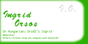 ingrid orsos business card